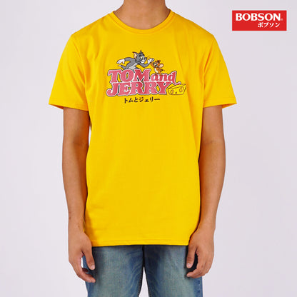 Bobson Japanese Men's X Tom and Jerry Basic Tees Slim Fit 162016-U (Yellow)