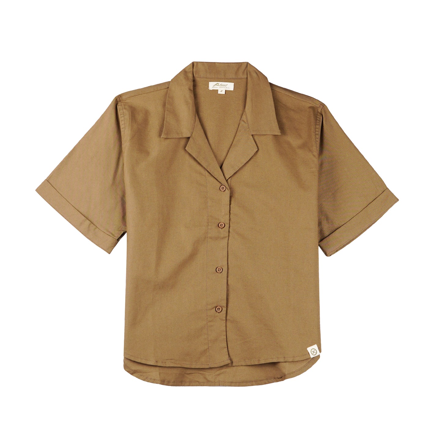 Petrol Ladies Basic Woven Regular Fitting Linen Fabric 161292 (Khaki)