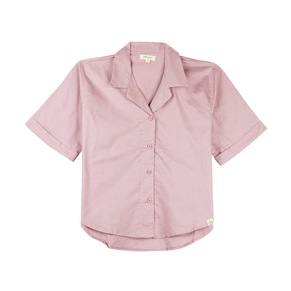 Petrol Ladies Basic Woven Regular Fitting Linen Fabric 161292 (Pink)