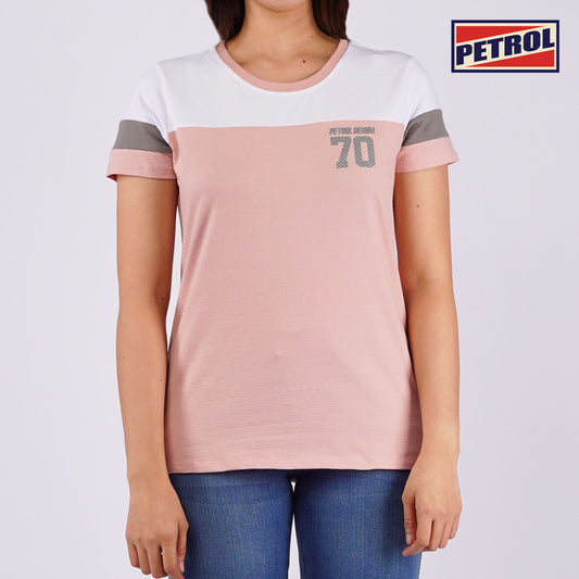 Petrol Ladies Basic Tees Regular Fitting Missed Lycra Fabric 129282 (Dusty Pink)