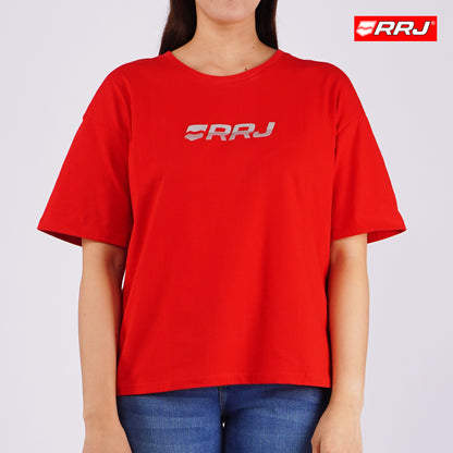 RRJ Ladies Basic Tees Regular Fitting CVC Jersey Fabric 143394 (Red)