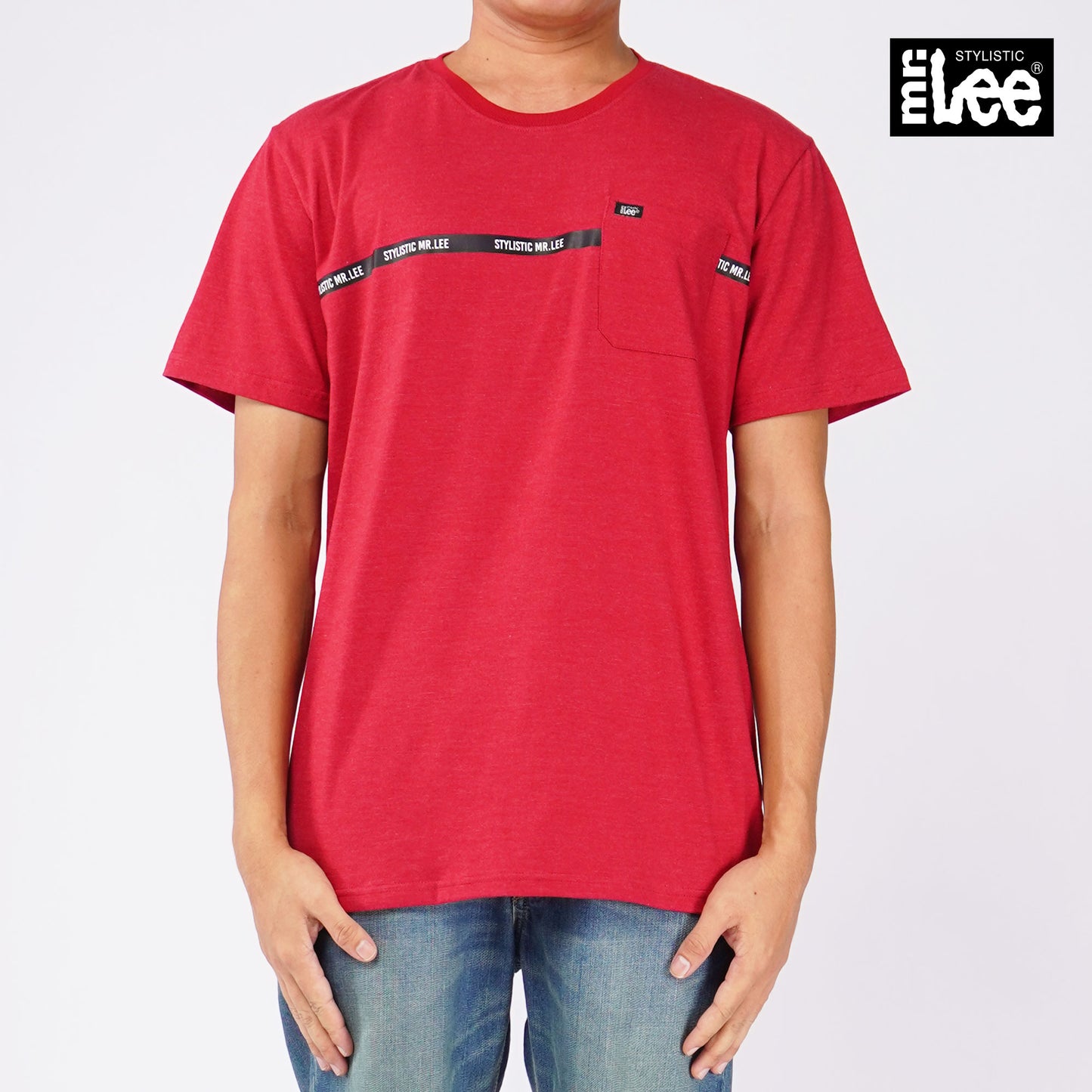 Stylistic Mr. Lee Men's Basic Tees Semi Body Fit 122493 (Red)