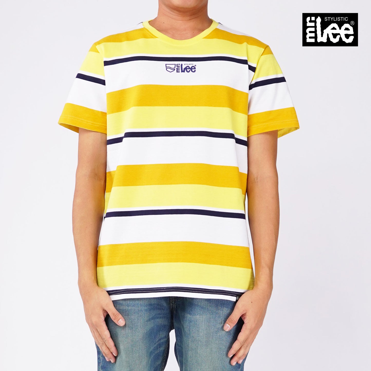 Stylistic Mr. Lee Men's Basic Tees Missed Lycra Fabric Semi body Fit 115162 (Yellow)