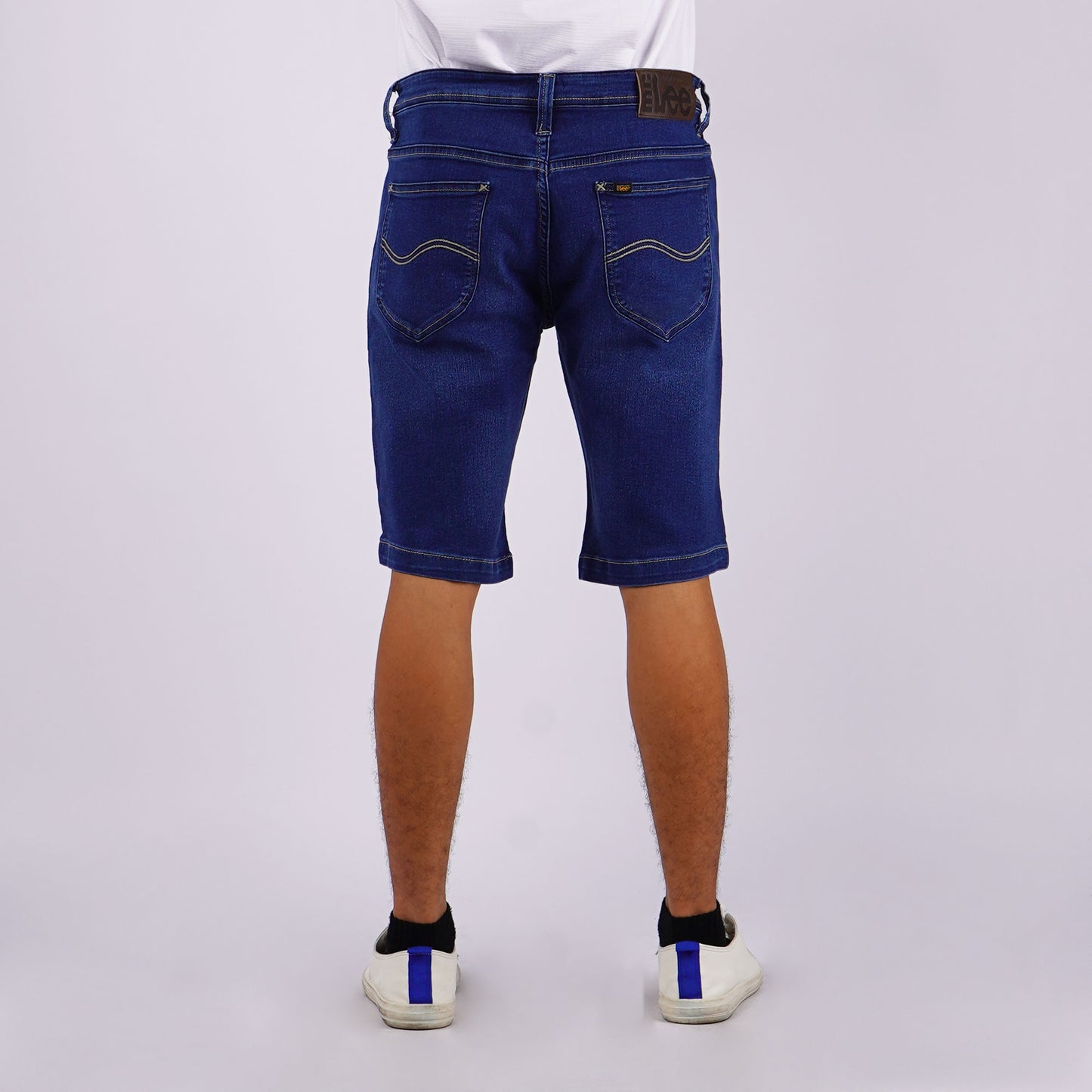 Stylistic Mr. Lee Men's Basic Denim Tapered Short Mid Waist 162879 (Medium Shade)