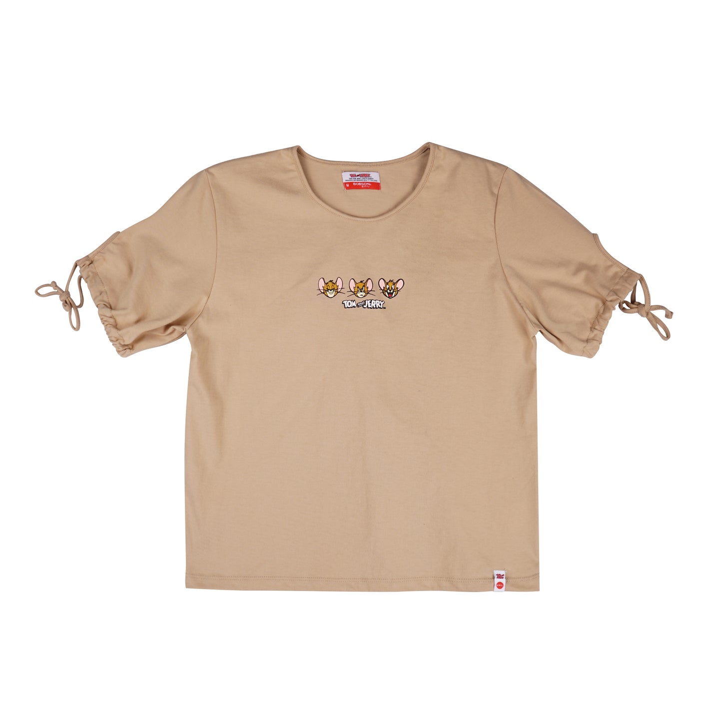 Bobson Japanese X Tom and Jerry Ladies Basic Tees Boxy Fit 163258-U (Light Brown)