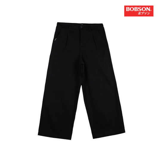 Bobson Japanese Ladies Basic Non-Denim Wideleg Pants 157489 (Black)