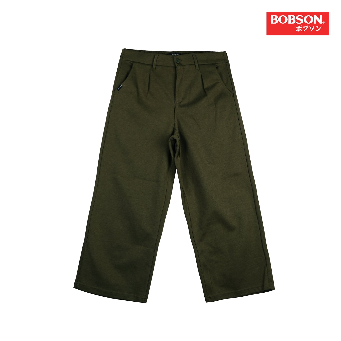 Bobson Japanese Ladies Basic Non-Denim Wideleg Pants 157489 (Green)