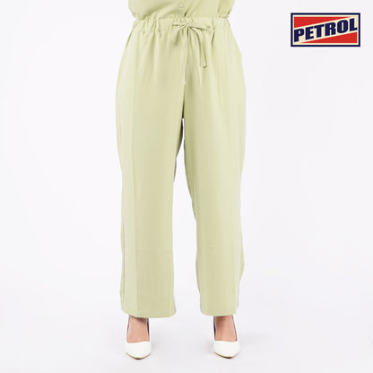 Petrol Ladies Basic Non-Denim Drawstring Pants Mid-Rise Rinse Wash Fabric 156737 (Sage Green)