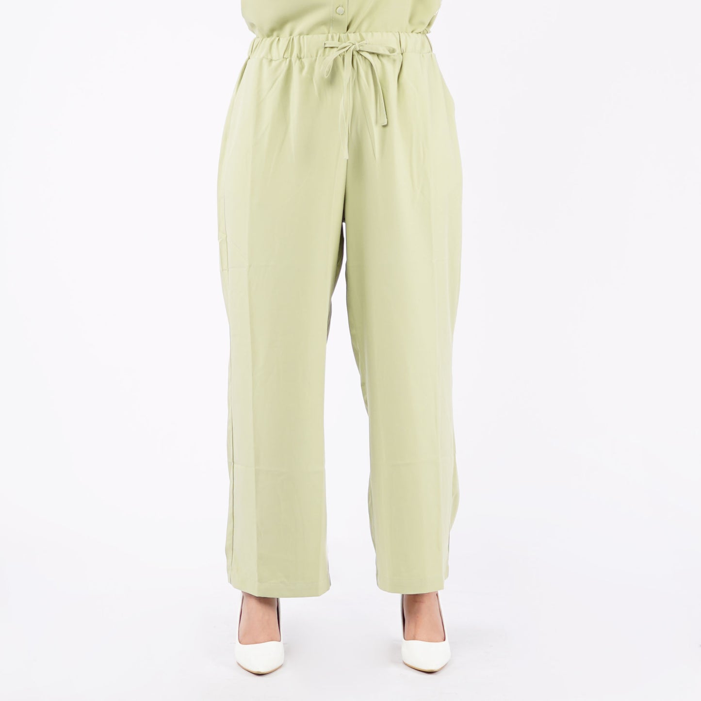 Petrol Ladies Basic Non-Denim Drawstring Pants Mid-Rise Rinse Wash Fabric 156737 (Sage Green)