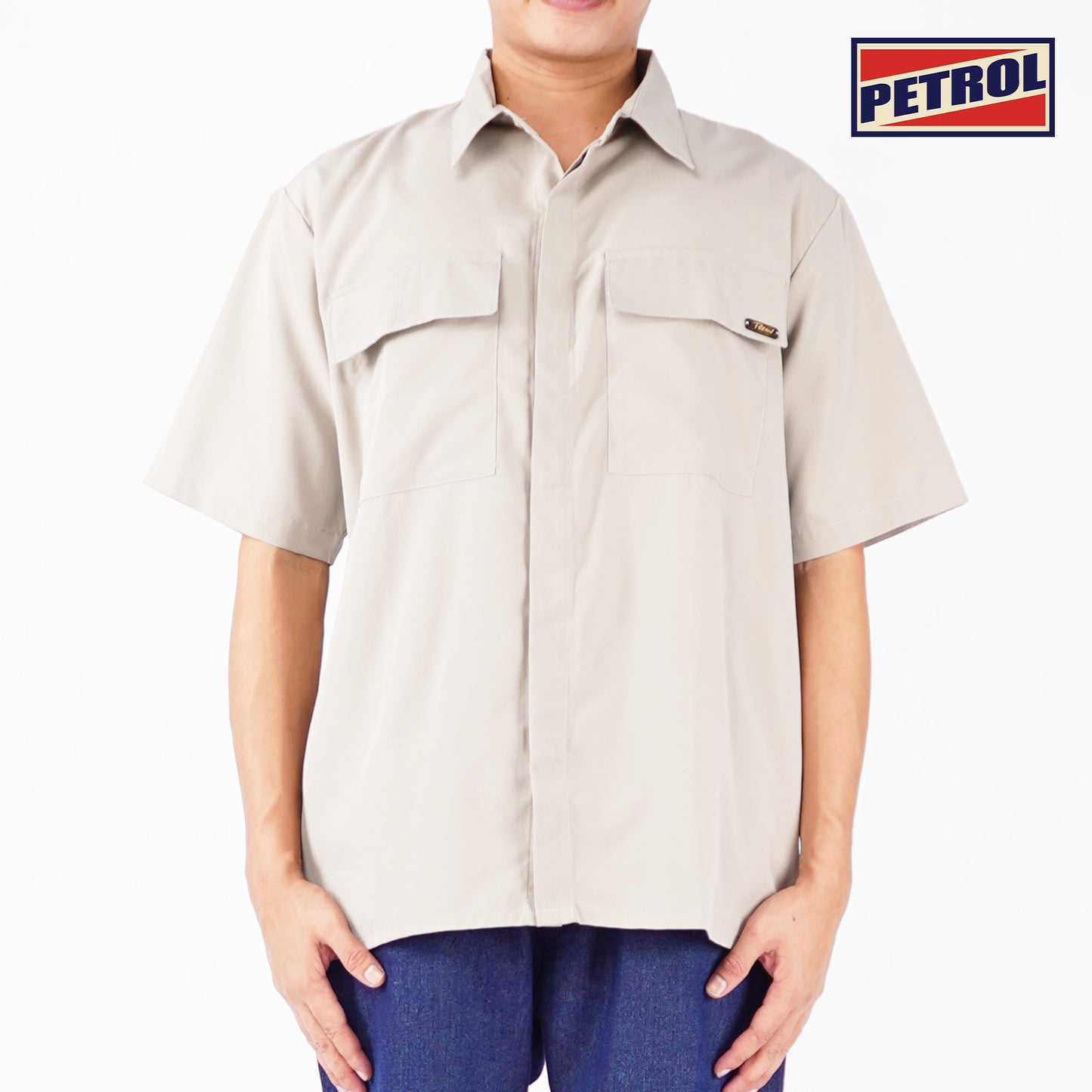 Petrol Men's Basic Woven Shirt Regular Fitting Woven Fabric 156203 (Sand)