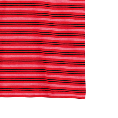 Petrol Ladies Basic Collared Shirt Regular Fitting Stripe Jersey Fabric 115319 (Scarlet)