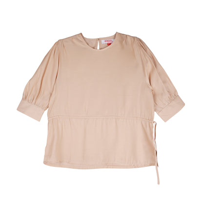 Bobson Japanese Ladies Basic Woven Shirt Relaxed Fit 155227 (Beige)