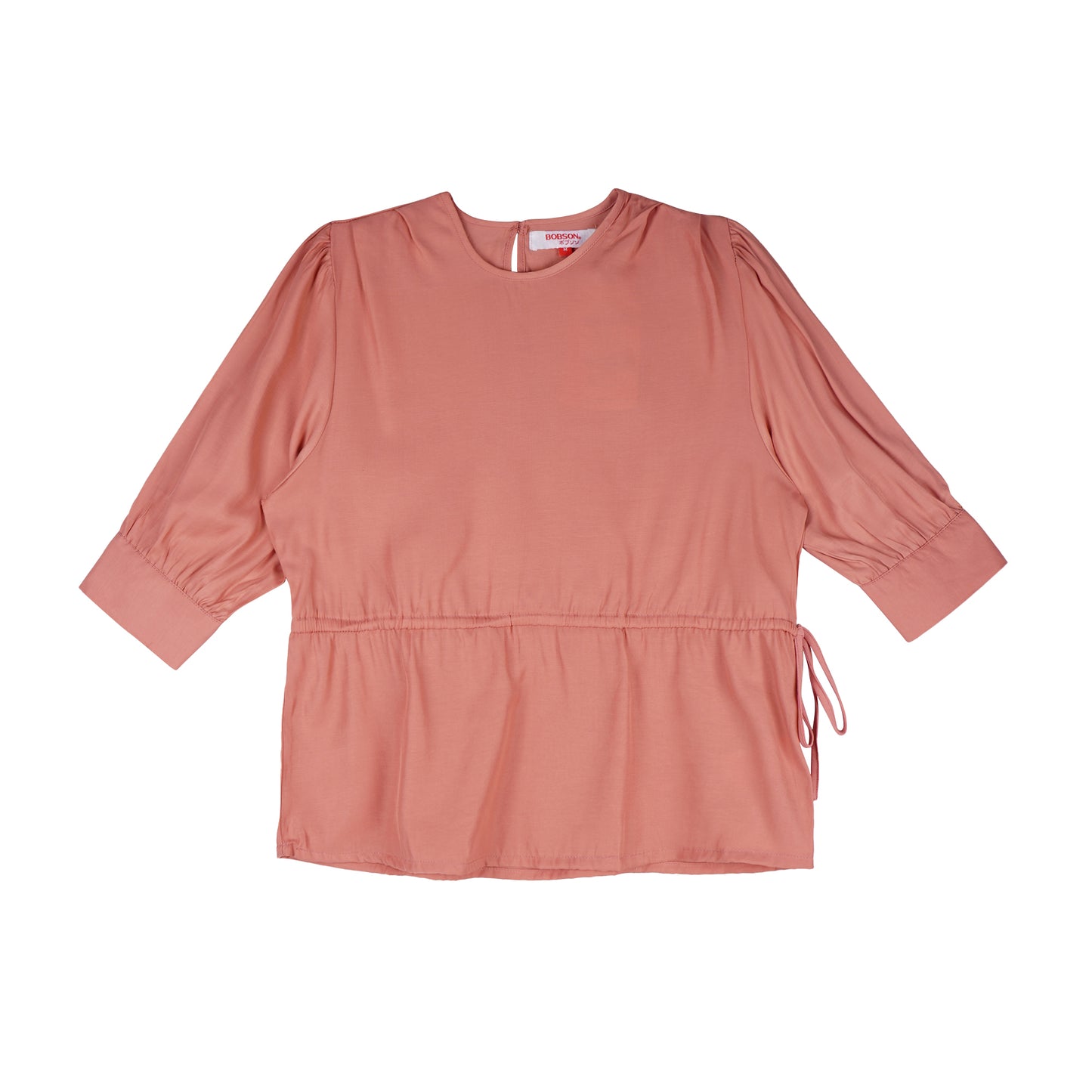 Bobson Japanese Ladies Basic Woven Shirt Relaxed Fit 155227 (Coral)