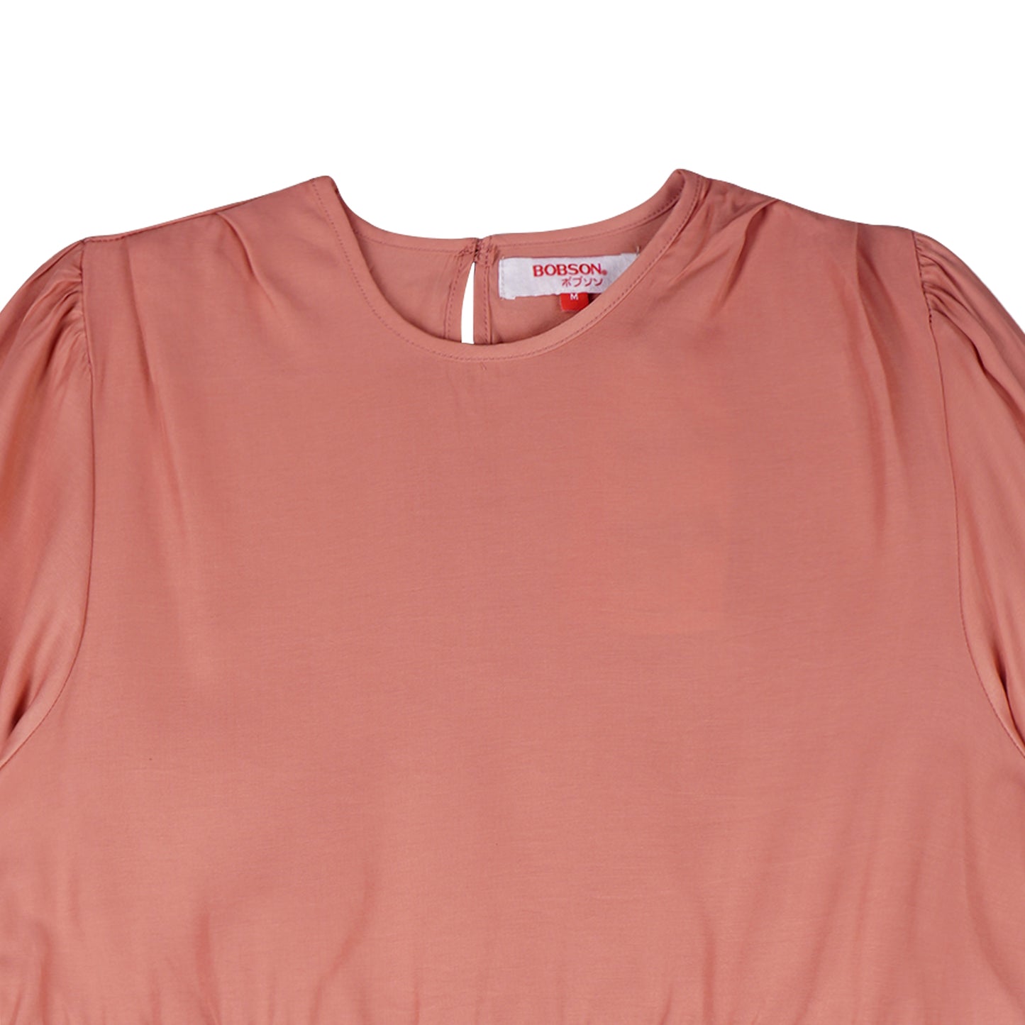 Bobson Japanese Ladies Basic Woven Shirt Relaxed Fit 155227 (Coral)