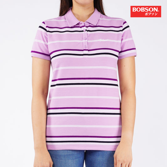 Bobson Japanese Ladies Basic Collared Shirt Missed Lycra Fabric Regular Fit 137302 (Polignac)