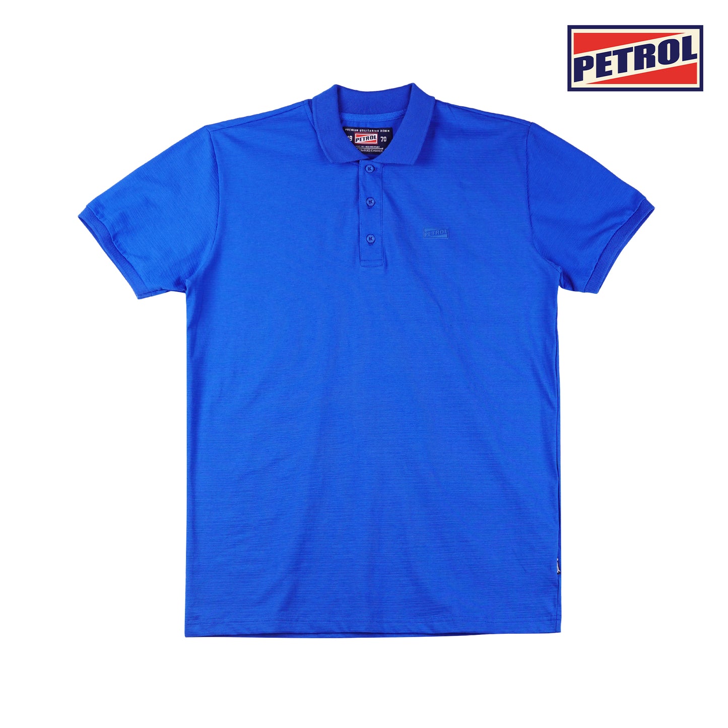 Petrol Men's Basic Collared Shirt Slim Fitting Missed Lycra Fabric 116255 (True Blue)