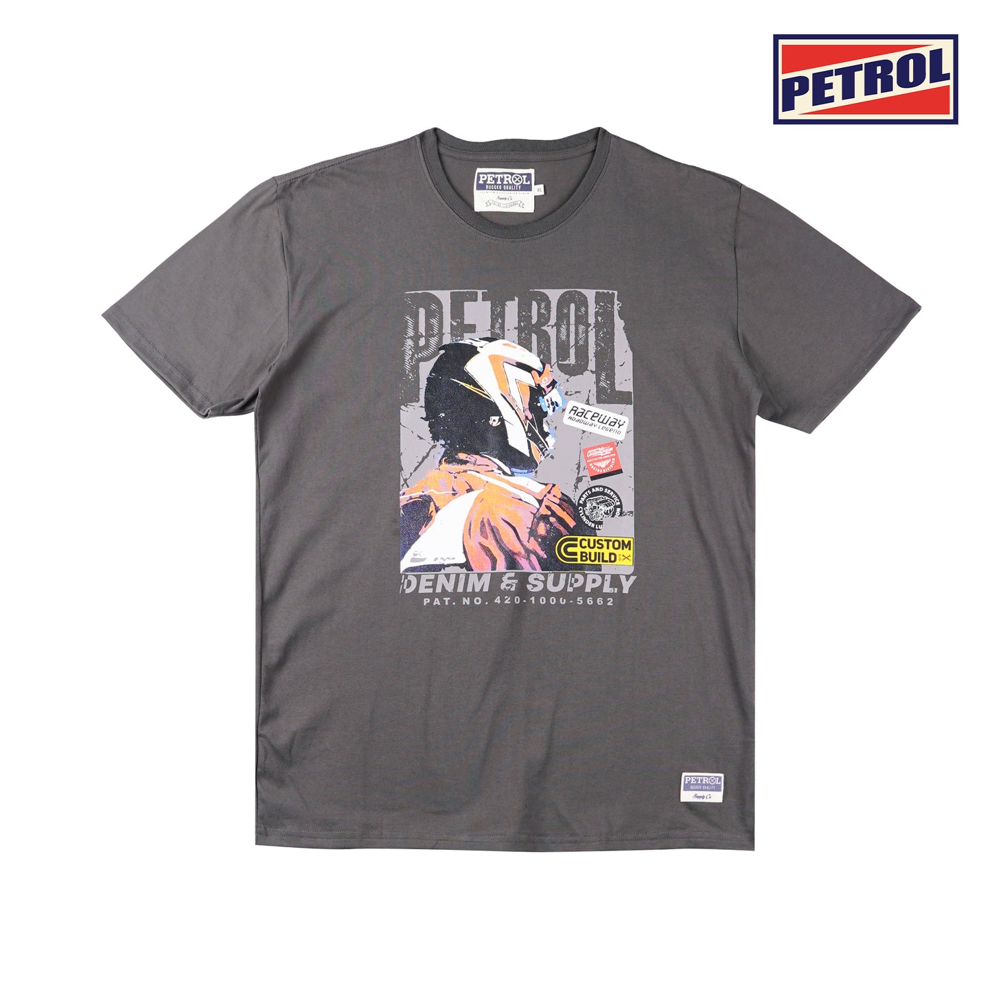 Petrol Men's Basic Tees Slim Fitting CVC Jersey Fabric 164951-U (Charcoal)