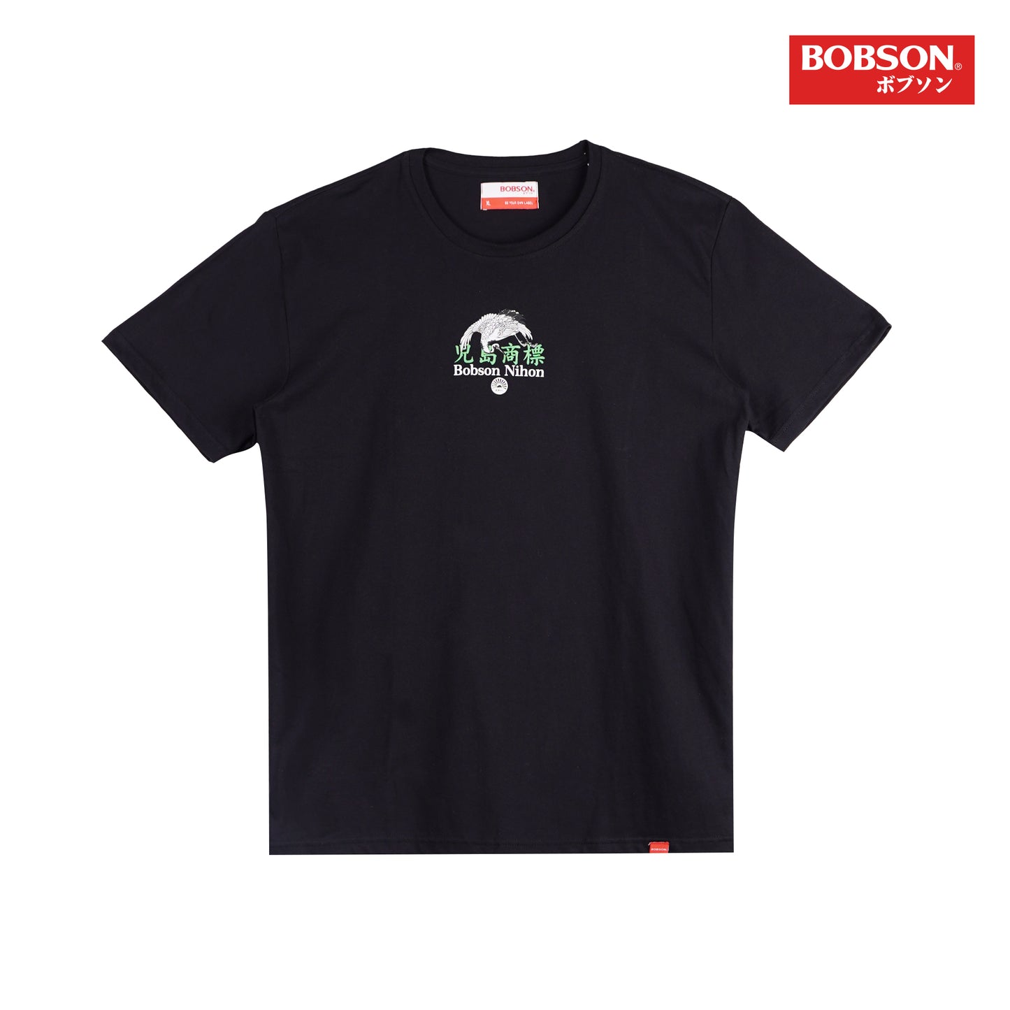 Bobson Japanese Men's Basic Tees with Back Print Comfort Fit 157185-U (Black)