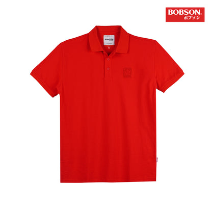 Bobson Japanese Men's Basic Collared Shirt Slim Fit 113243 (Red)