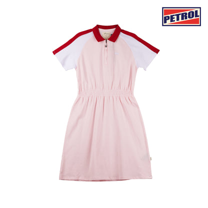 Petrol Ladies Basic Collared Dress Regular Fitting Lacoste Fabric 129162 (Pink)