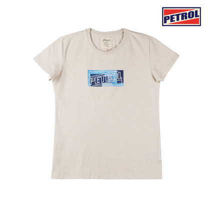 Petrol Ladies Basic Tees Regular Fitting Missed Lycra Fabric 129293 (Beige)