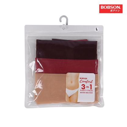 Bobson Japanese Ladies Basic Accessories Innerwear 3in1 Seamless Panty 160177 (Assorted)