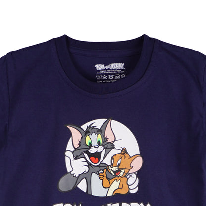 Bobson Japanese X Tom and Jerry Children's Wear Toodler Basic Tees Regular Fit 166437-U (Navy)