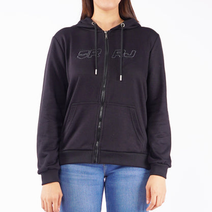 RRJ Ladies Basic Jacket Regular Fitting Terry Fabric 122627 (Black)