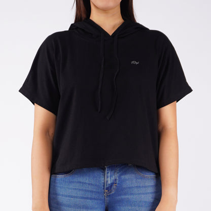 RRJ Ladies Basic Tees Boxy Fitting CVC Jersey Fabric 145773 (Black)