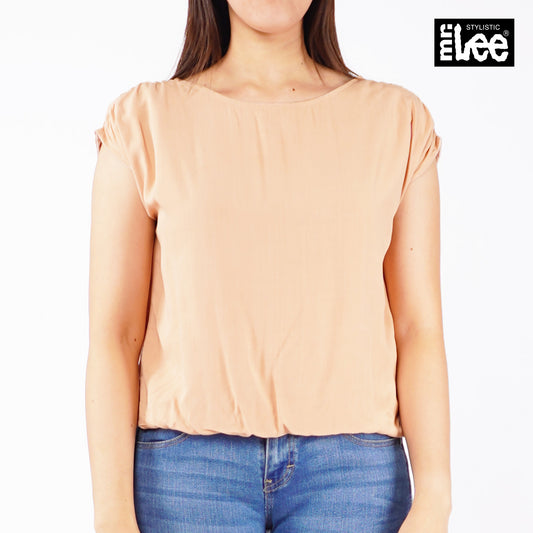 Stylistic Mr. Lee Ladies Basic Woven Shirt Crop Fit 153422 (Beige)