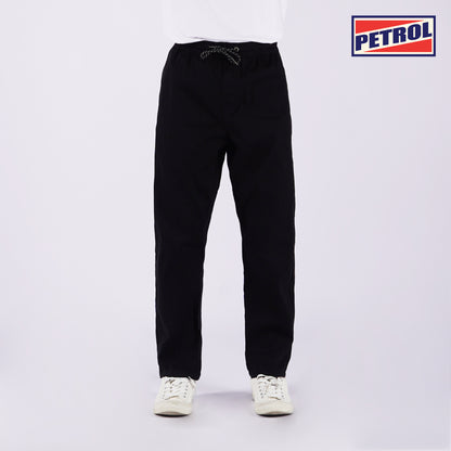 Petrol Men's Basic Non-Denim Ankle Pants Mid-Rise Rinse Wash Fabric 164830 (Black)