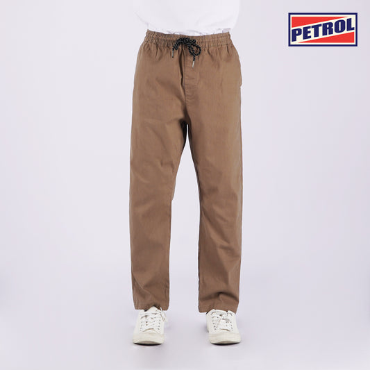 Petrol Men's Basic Non-Denim Ankle Pants Mid-Rise Rinse Wash Fabric 164830 (Brown)