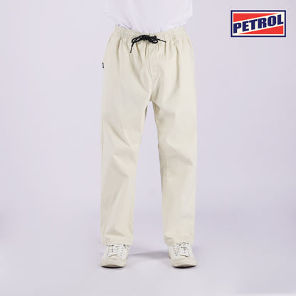 Petrol Men's Basic Non-Denim Ankle Pants Mid-Rise Rinse Wash Fabric 164830 (Cream)