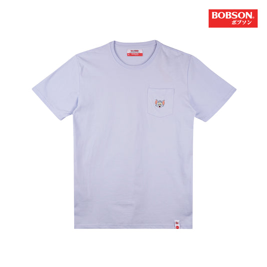 Bobson Japanese X Tom and Jerry Men's Basic Tees with chest pocket Slim Fit 166237-U (Heather)