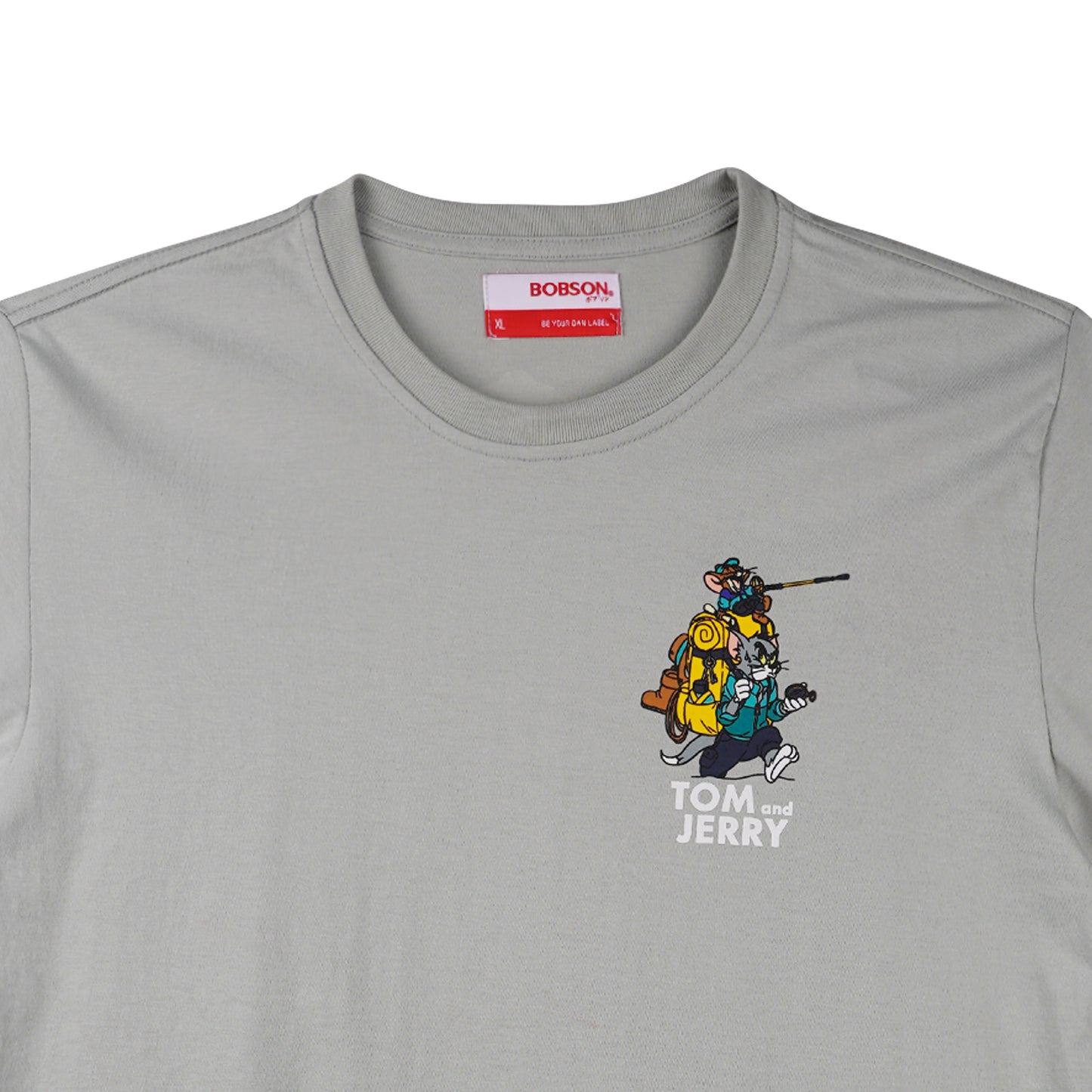 Bobson Japanese X Tom and Jerry with Back Print Men's Basic Tees Comfort Fit 167627-U (Pigeon)