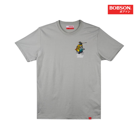 Bobson Japanese X Tom and Jerry with Back Print Men's Basic Tees Comfort Fit 167627-U (Pigeon)