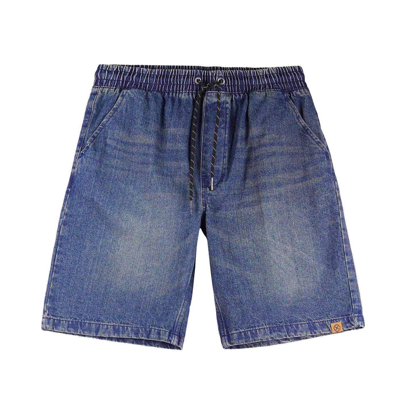 Petrol Men's Basic Denim Jogger Short Mid-Rise Vintage Wash with Details 165494-U (Dark Shade)