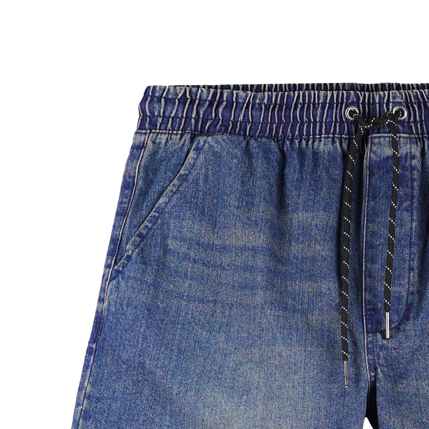 Petrol Men's Basic Denim Jogger Short Mid-Rise Vintage Wash with Details 165494-U (Dark Shade)