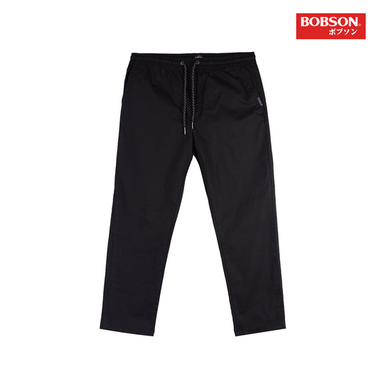 Bobson Japanese Men's Basic Denim Bankle Pants Mid Waist 165540 (Black)