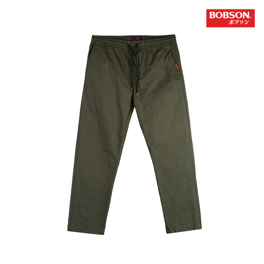 Bobson Japanese Men's Basic Denim Bankle Pants Mid Waist 165540 (Fatigue)