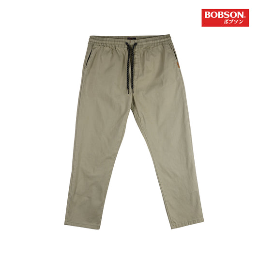 Bobson Japanese Men's Basic Denim Bankle Pants Mid Waist 165552 (Olive)