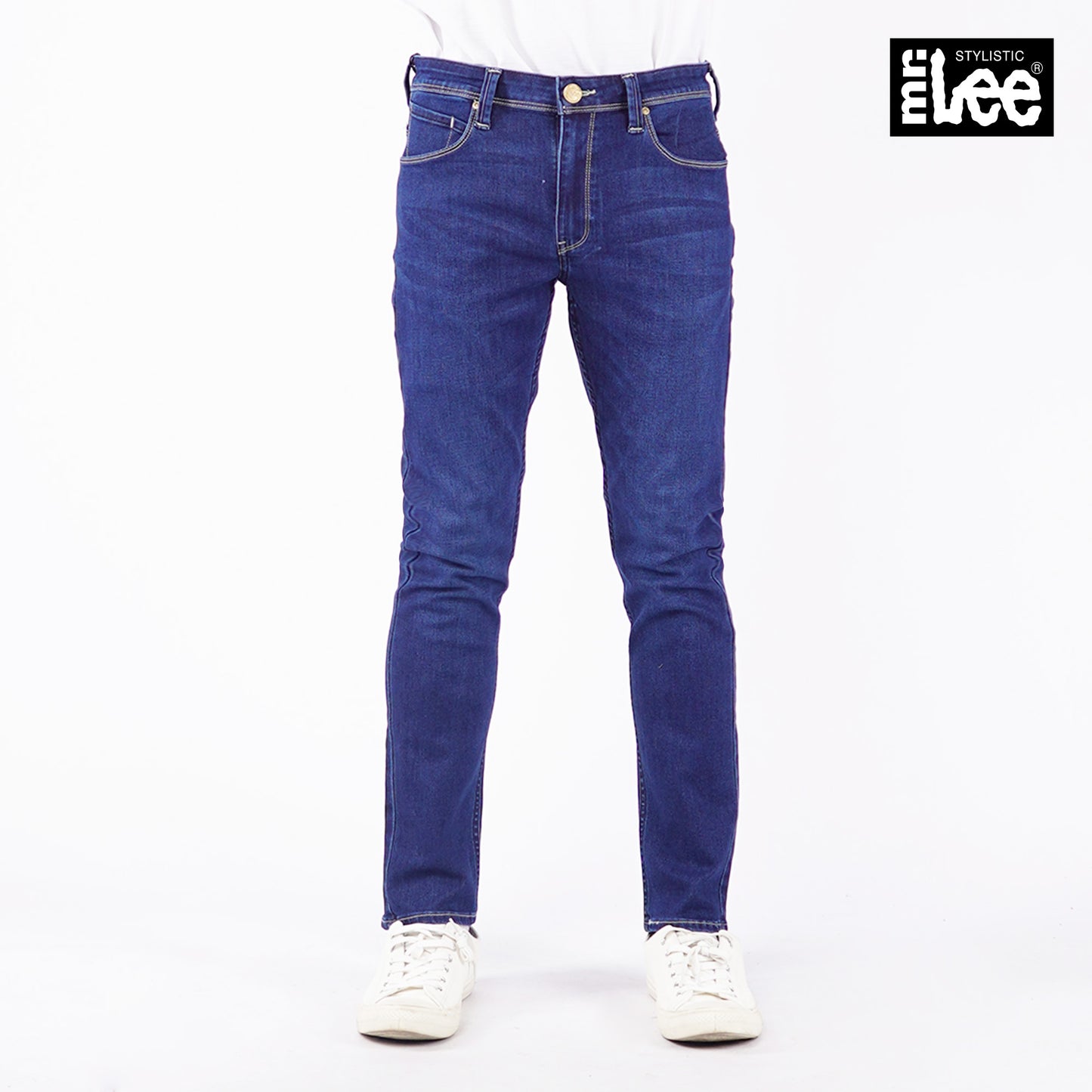 Stylistic Mr. Lee Men's Basic Denim Super Skinny Mid Waist 166876 (Medium Shade)