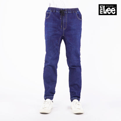 Stylistic Mr. Lee Men's Basic Denim Jogger Jeans Mid Waist 166761 (Dark Shade)