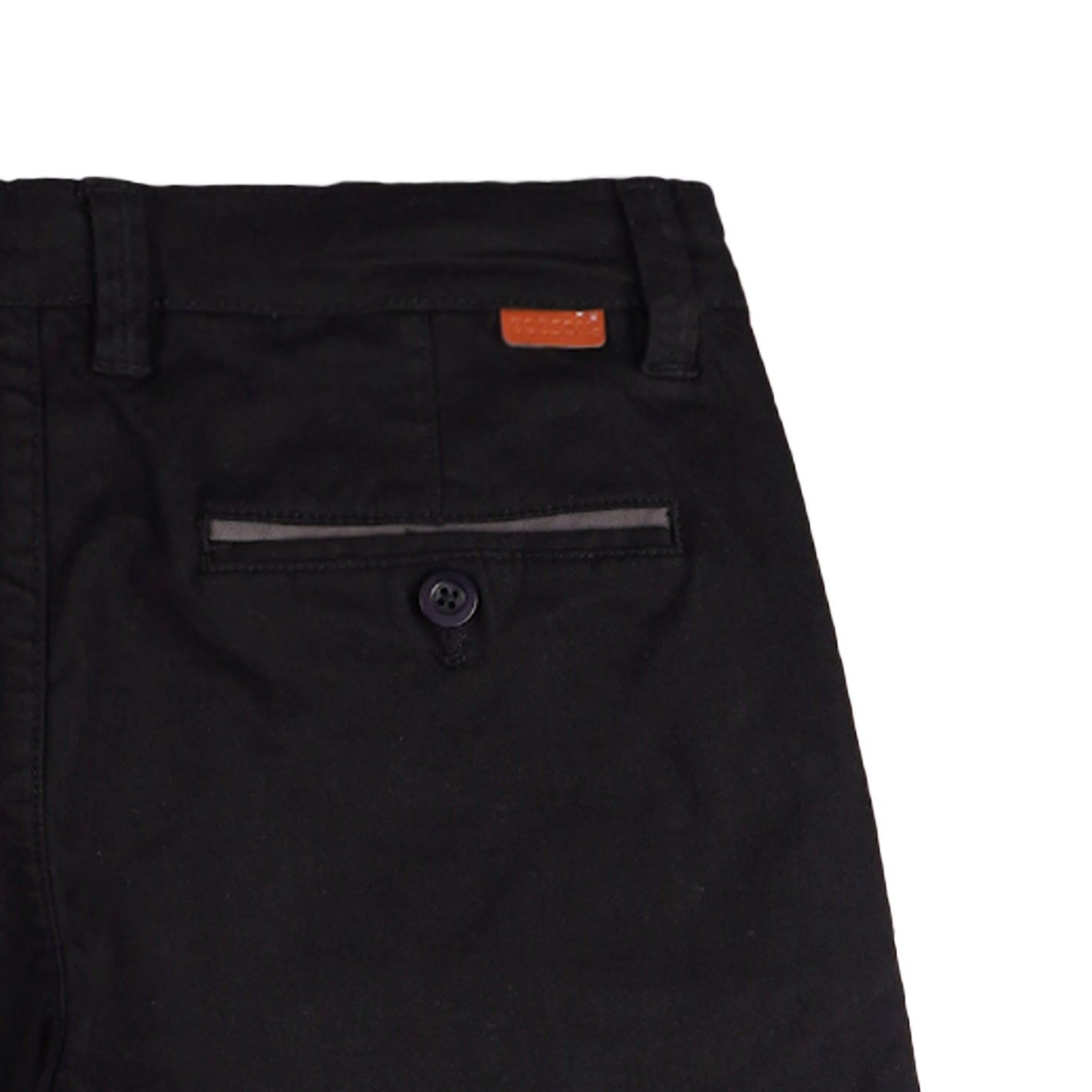 Bobson Japanese Men's Basic Non-Denim Chino Pants Mid Waist 164861 (Black)