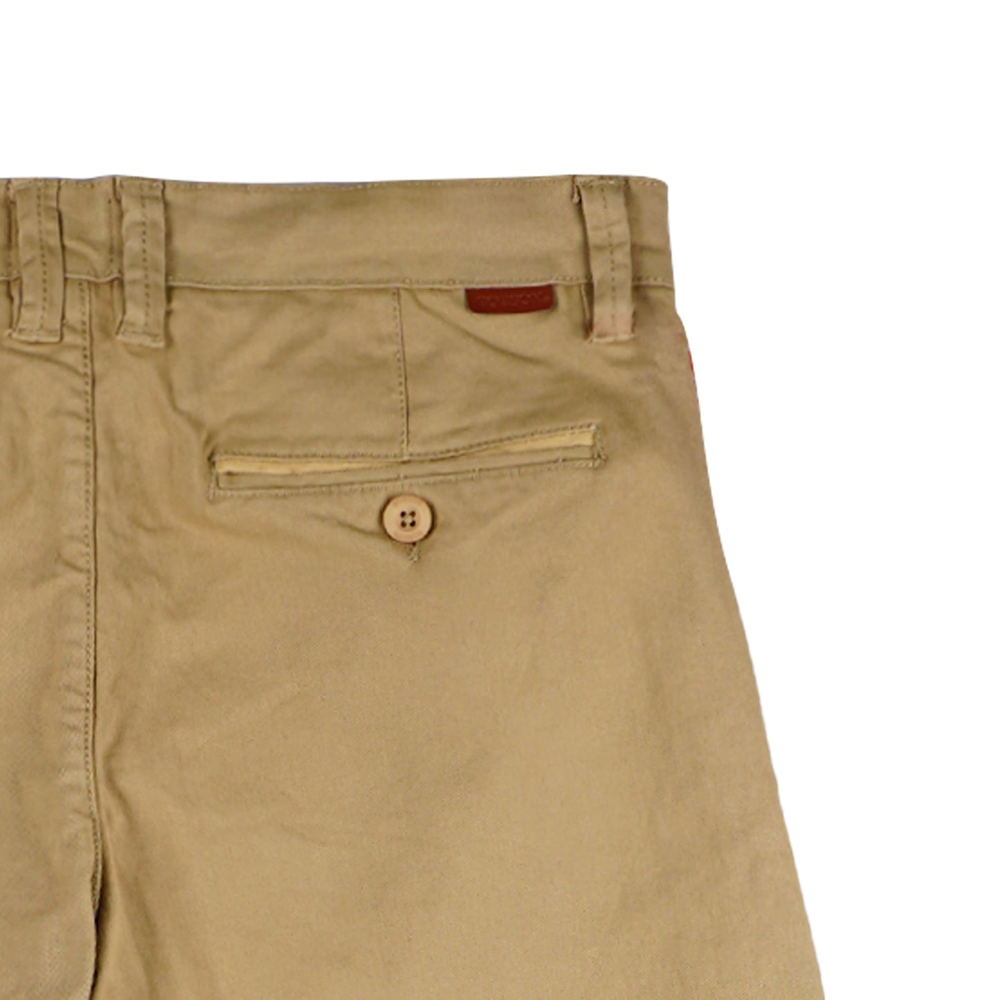 Bobson Japanese Men's Basic Non-Denim Chino Pants Mid Waist 164861 (Khaki)