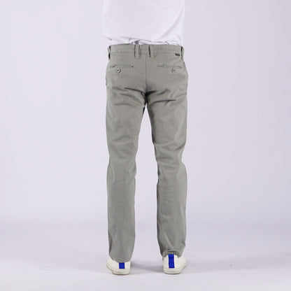 Bobson Japanese Men's Basic Non-Denim Chino Pants Mid Waist 164527 (Light Gray)