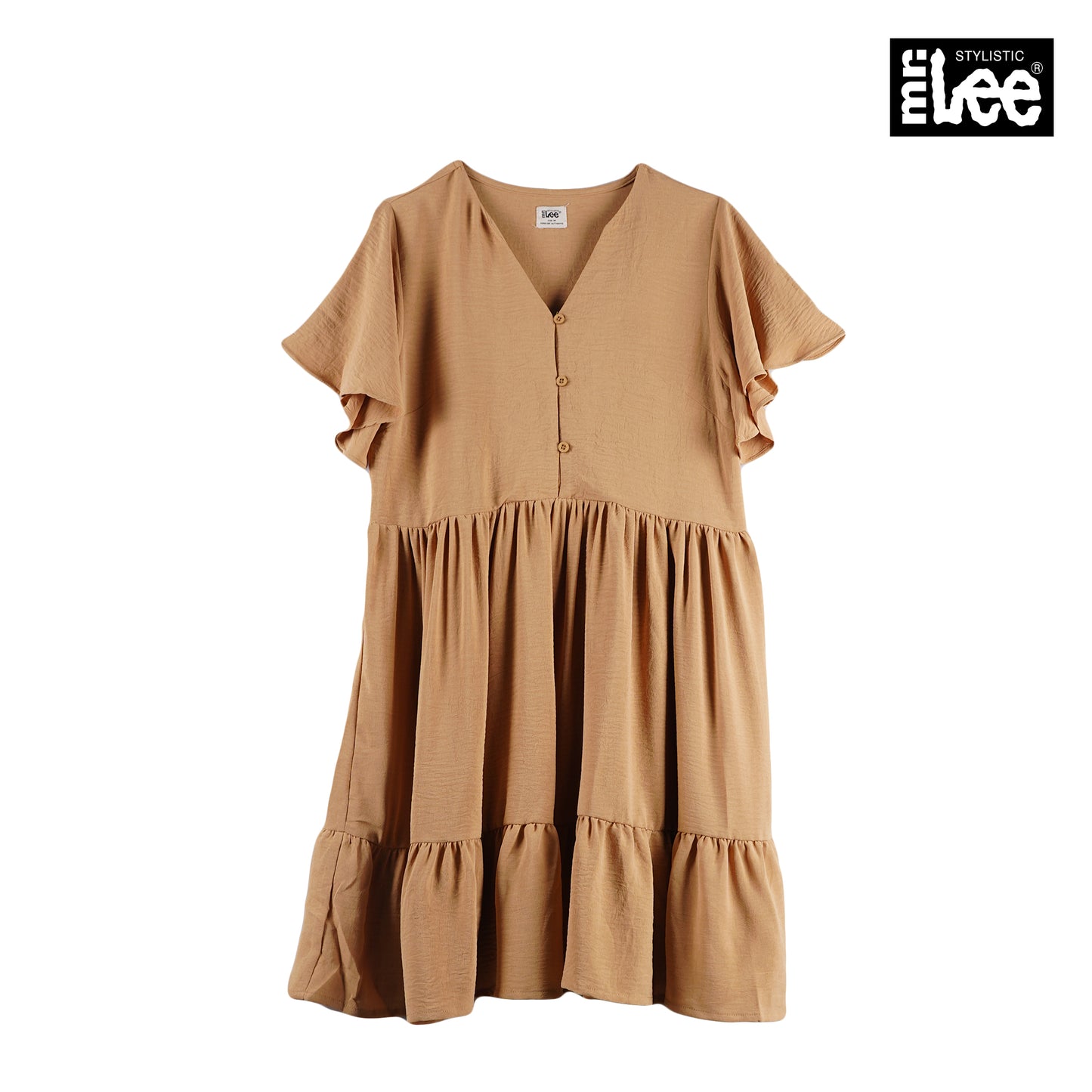 Stylistic Mr. Lee Ladies Basic Dress Loose Fit 160282 (Beige)