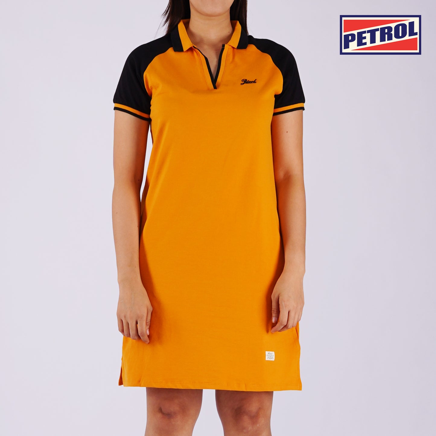 Petrol Ladies Basic Dress Regular Fitting Missed Lycra Fabric 129167 (Canary)