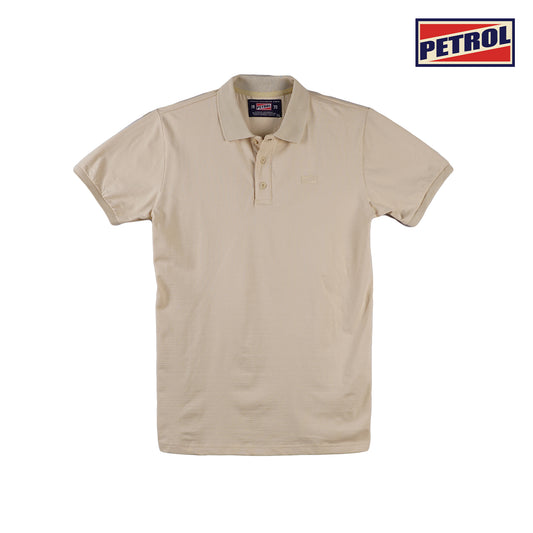 Petrol Men's Basic Collared Shirt Slim Fitting Missed Lycra Fabric 116280 (Beige)