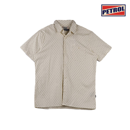 Petrol Men's Basic Woven Shirt Slim Fitting Poplin Fabric 161877 (Beige)